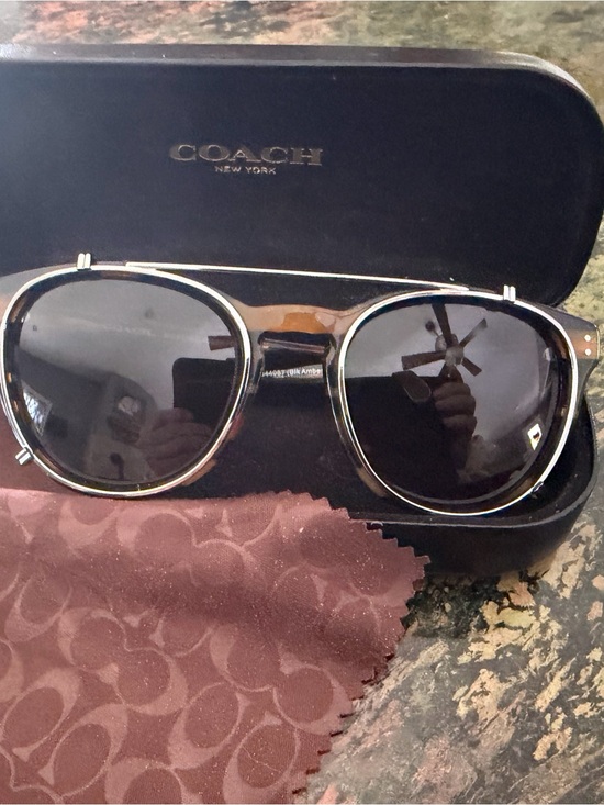 Coach Accessories - COACH woman’s Black and Silver Aviator Sunglasses